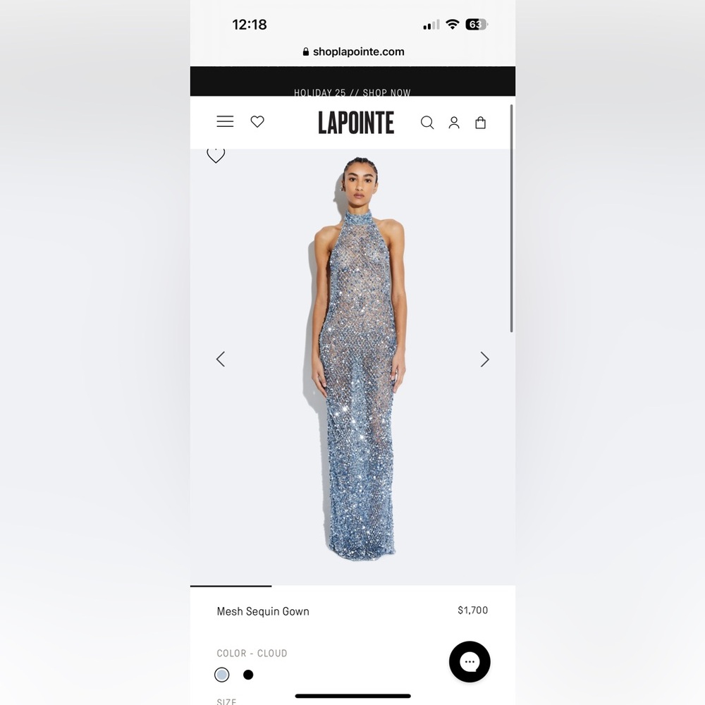 LAPOINTE Blue Mesh Dress worn once